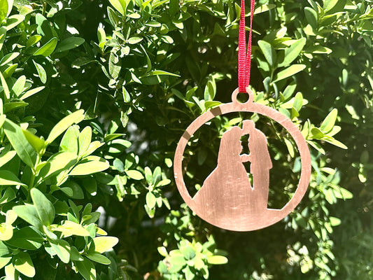 Custom Silhouette Ornament from Your Photo – Personalized Family, Couple, or Pet Keepsake – Custom Wood or Acrylic Christmas Gift