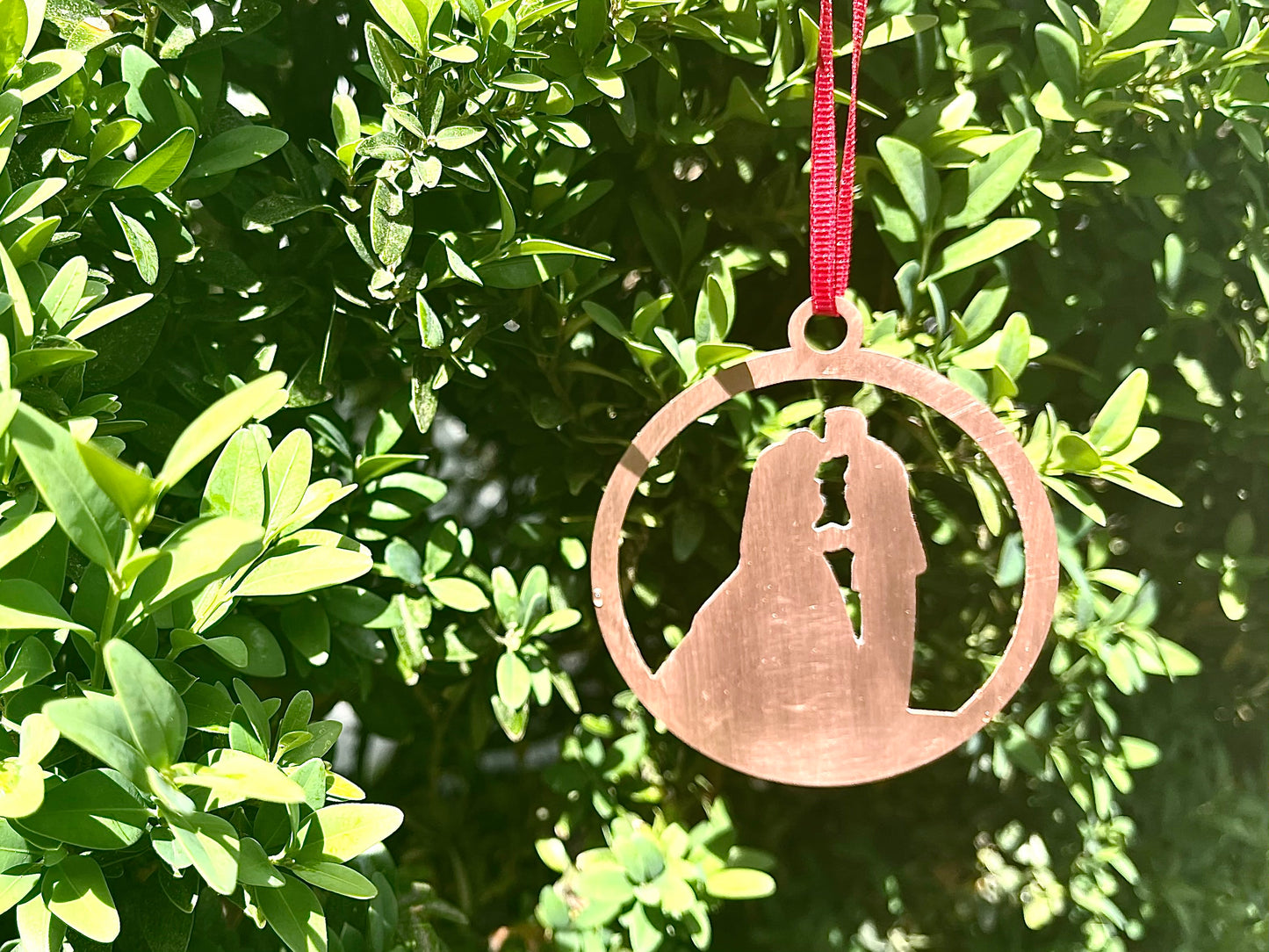 Custom Silhouette Ornament from Your Photo – Personalized Family, Couple, or Pet Keepsake – Custom Wood or Acrylic Christmas Gift